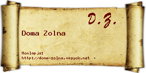 Doma Zolna névjegykártya